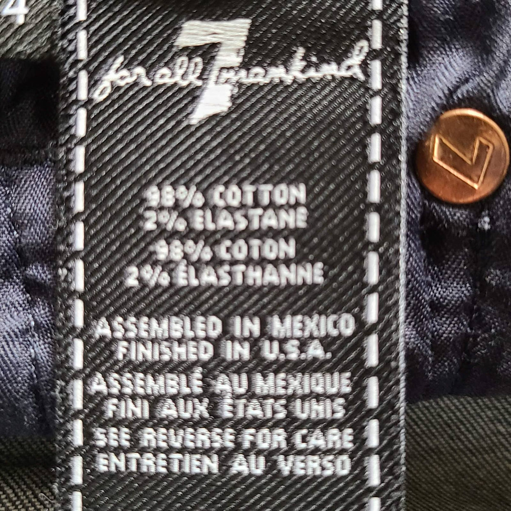 7 FOR ALL MANKIND Luxe Vintage The Ankle Skinny Raw Hem Jeans Indigo Women's 24‎ - Picture 12 of 14